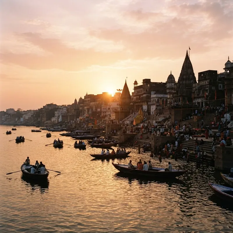 Varanasi Ghats at Sunrise